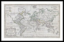 Load image into Gallery viewer, Old 1784 Map Of The World - Framed Print