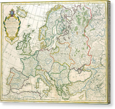 Old Map Of Europe 1789 - Canvas Print