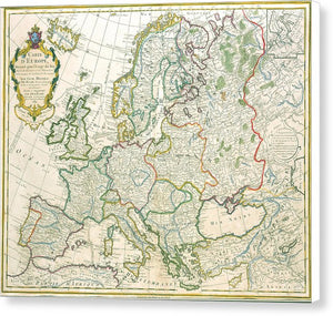 Old Map Of Europe 1789 - Canvas Print