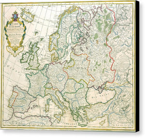 Old Map Of Europe 1789 - Canvas Print