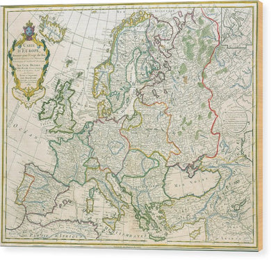 Old Map Of Europe 1789 - Wood Print