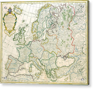 Old Map Of Europe 1789 - Acrylic Print