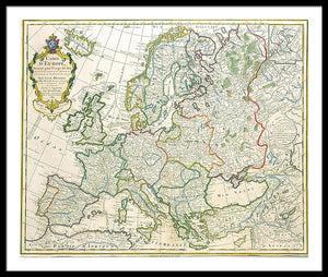 Old Map Of Europe 1789 - Framed Print