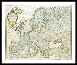 Old Map Of Europe 1789 - Framed Print