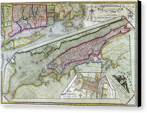 Old Map Of New York City 1821 - Canvas Print