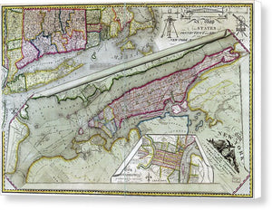 Old Map Of New York City 1821 - Canvas Print