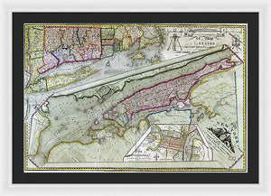 Old Map Of New York City 1821 - Framed Print