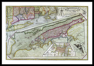 Old Map Of New York City 1821 - Framed Print