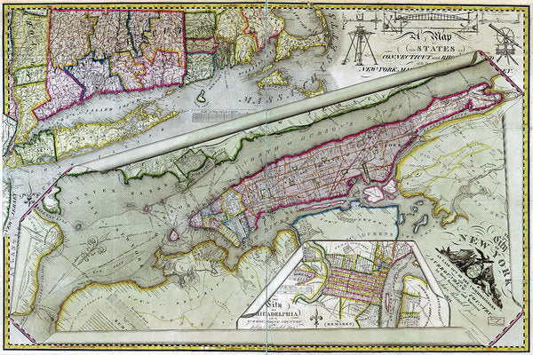 Old Map Of New York City 1821 - Art Print