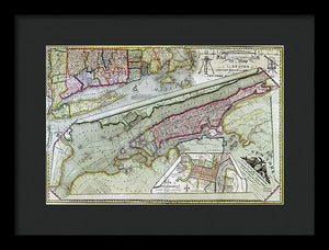 Old Map Of New York City 1821 - Framed Print