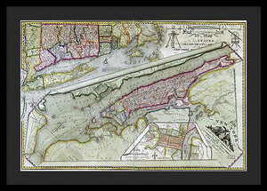 Old Map Of New York City 1821 - Framed Print