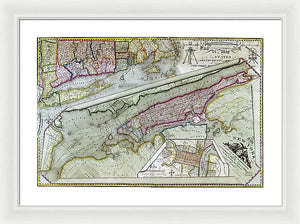 Old Map Of New York City 1821 - Framed Print