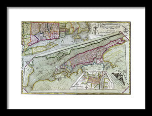 Old Map Of New York City 1821 - Framed Print