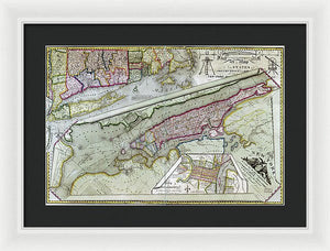 Old Map Of New York City 1821 - Framed Print