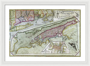 Old Map Of New York City 1821 - Framed Print