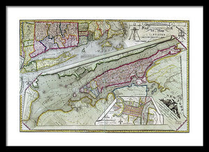 Old Map Of New York City 1821 - Framed Print