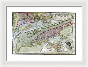 Old Map Of New York City 1821 - Framed Print