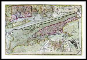 Old Map Of New York City 1821 - Framed Print