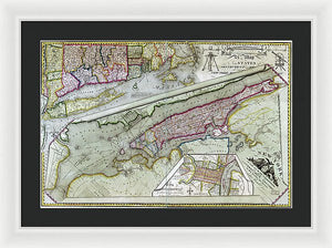 Old Map Of New York City 1821 - Framed Print