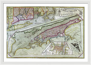 Old Map Of New York City 1821 - Framed Print