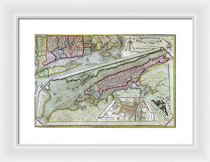 Old Map Of New York City 1821 - Framed Print