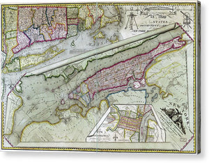 Old Map Of New York City 1821 - Acrylic Print