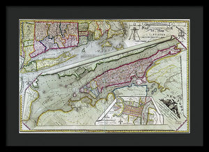 Old Map Of New York City 1821 - Framed Print