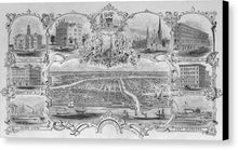 Load image into Gallery viewer, Old Map 1857 Chicago Views  - Canvas Print