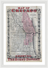 Load image into Gallery viewer, Old Chicago Fire Map  - Framed Print