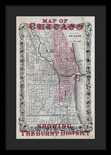 Load image into Gallery viewer, Old Chicago Fire Map  - Framed Print