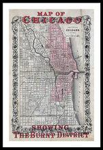 Load image into Gallery viewer, Old Chicago Fire Map  - Framed Print