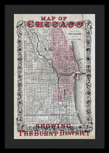 Load image into Gallery viewer, Old Chicago Fire Map  - Framed Print