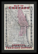 Load image into Gallery viewer, Old Chicago Fire Map  - Framed Print