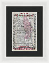 Load image into Gallery viewer, Old Chicago Fire Map  - Framed Print