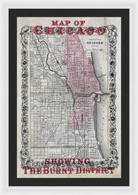 Load image into Gallery viewer, Old Chicago Fire Map  - Framed Print