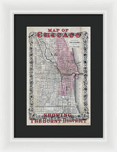 Load image into Gallery viewer, Old Chicago Fire Map  - Framed Print