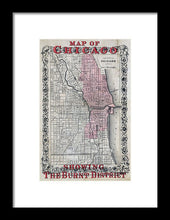 Load image into Gallery viewer, Old Chicago Fire Map  - Framed Print