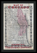 Load image into Gallery viewer, Old Chicago Fire Map  - Framed Print