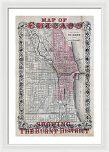 Load image into Gallery viewer, Old Chicago Fire Map  - Framed Print