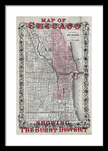 Load image into Gallery viewer, Old Chicago Fire Map  - Framed Print