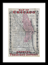 Load image into Gallery viewer, Old Chicago Fire Map  - Framed Print