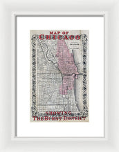 Load image into Gallery viewer, Old Chicago Fire Map  - Framed Print