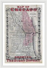 Load image into Gallery viewer, Old Chicago Fire Map  - Framed Print