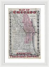 Load image into Gallery viewer, Old Chicago Fire Map  - Framed Print