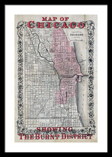 Load image into Gallery viewer, Old Chicago Fire Map  - Framed Print