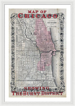 Load image into Gallery viewer, Old Chicago Fire Map  - Framed Print