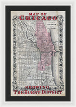Load image into Gallery viewer, Old Chicago Fire Map  - Framed Print