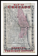 Load image into Gallery viewer, Old Chicago Fire Map  - Framed Print
