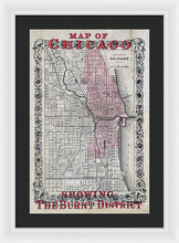 Load image into Gallery viewer, Old Chicago Fire Map  - Framed Print