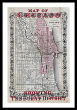 Load image into Gallery viewer, Old Chicago Fire Map  - Framed Print